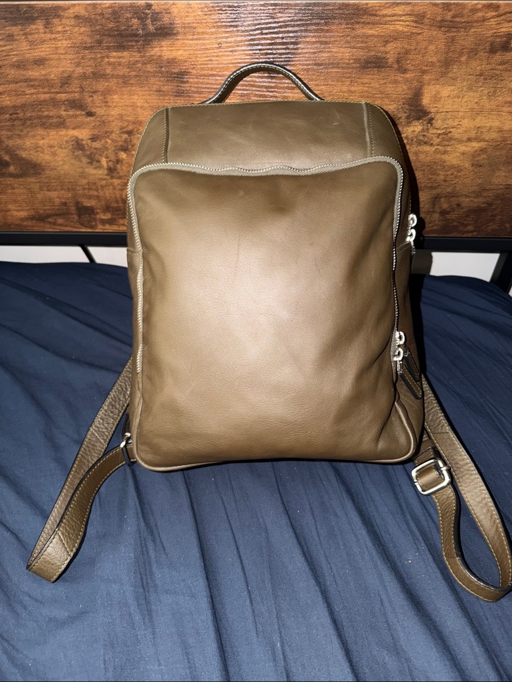Barney’s New York Green Leather Backpack